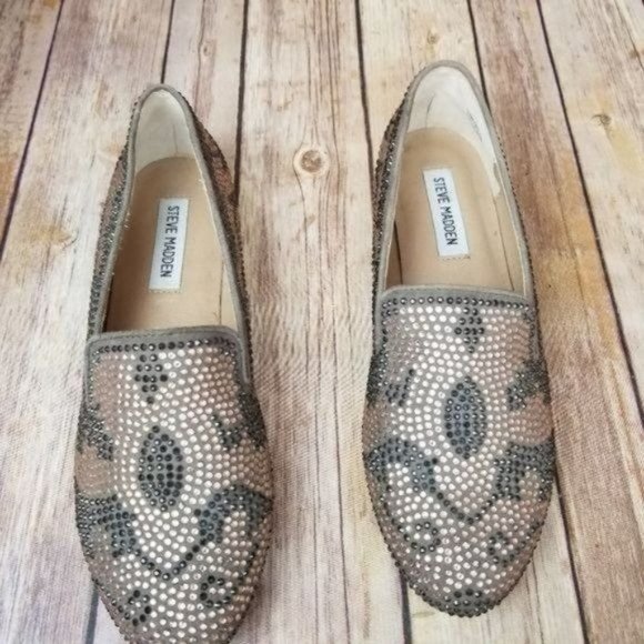 Steve Madden Conncord Blush Multi Studded Flat 8.5 - Picture 4 of 9